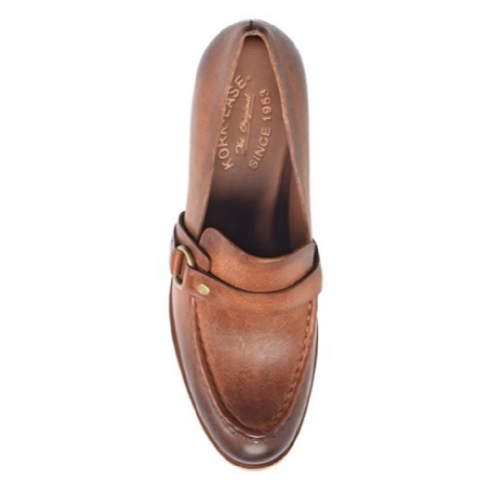 Kork-Ease Brown Leather Block Heel Loafer - Picture 2 of 14